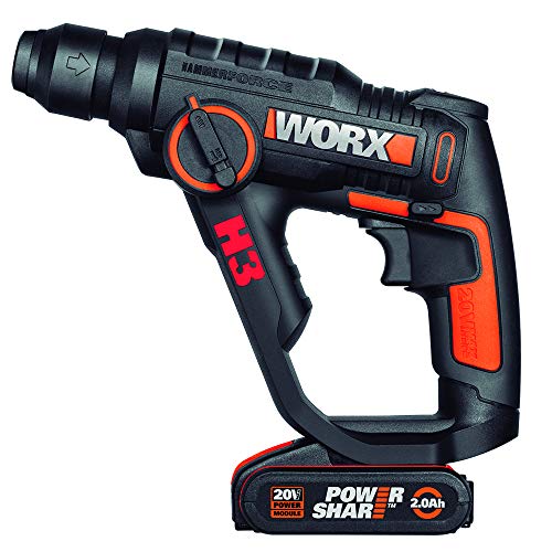 Worx Wx390.1 H3 - Martillo Taladro Atornillador, 20 V, 2.0 Ah, Negro