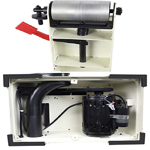 WXH Máquina combinada de Acabado de Banco de lijadora de Doble Eje, Correa de 4"x 16", Disco de 7.8", Motor de inducción automático de 500W 1450 RPM, Mesa Ajustable en 45 °