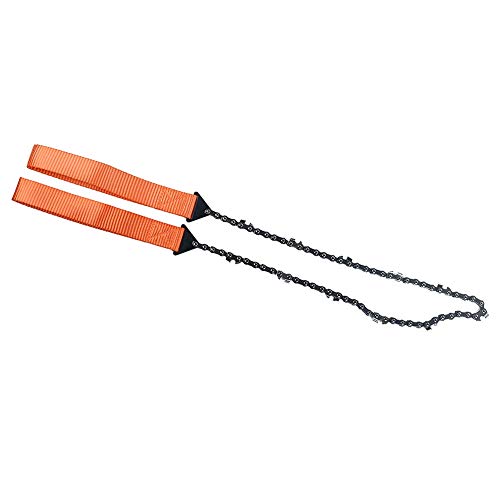 XiaoOu Sierra de poda 65cm Sierra de Cadena de Mano de Supervivencia de Dientes de Acero con Bolsa de Bolsa de cinturón para Acampar al Aire Libre Senderismo Survival Pocket Home Tool