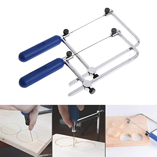 XiaoOu Sierras para Trabajar la Madera Herramientas manuales Marco Ajustable Sawbow Sierra en Forma de U Sierra para Metales DIY para Herramientas de joyería, Profundidad de Garganta 76 mm