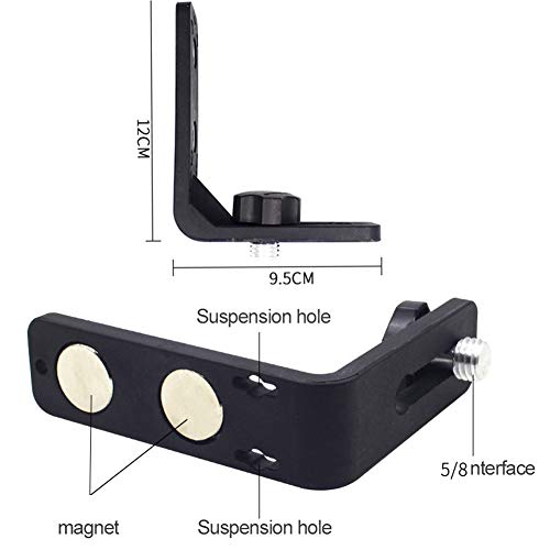 xiegons0 Láser Nivel, Multifuncional en Forma de L Magnético Soporte Láser Nivel Adaptador para Topcon Spectra Leica Bosch Hilti Dewalt Lasers - como Imagen Show, 5/8