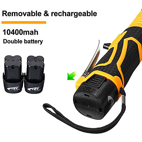 YJSD Llave de trinquete eléctrica inalámbrica, Kit de Herramientas portátil, gatillo de Velocidad Variable, luz de Trabajo LED de Doble batería de Gran Capacidad