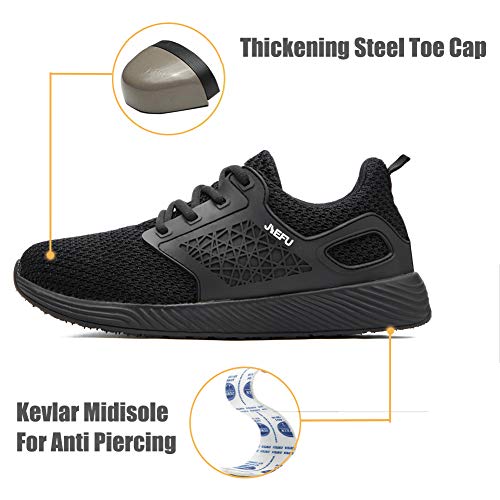 Zapatos de Seguridad para Hombre Transpirable Ligeras con Puntera de Acero Zapatillas de Seguridad Trabajo, Calzado de Industrial y Deportiva 42