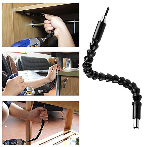 Zhuotop 30cm 11.81"flexible taladro eje llave de vaso puntas extensión extensor enlace serpiente