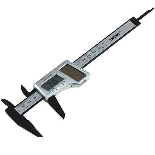 Zixin 150 mm de 6 Pulgadas de Energía Solar Digital Vernier de Fibra de Carbono Compuesto micrómetro calibrador del Metro de Ancha Herramienta de medición