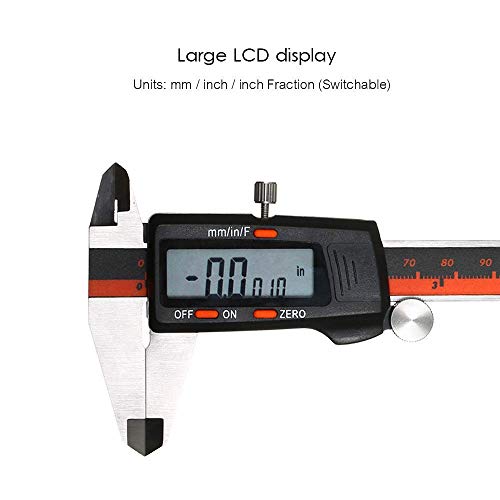 Zixin Digital Caliper, de Acero Inoxidable de 150 mm Escalas Calibradores fracción de Alta precisión Pantalla LCD Pie de Rey