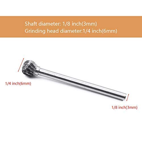 ZJN-JN Brocas, 10pcs 1/8" Vástago de acero de tungsteno carburo sólido Rotary Archivos diamante rebabas Conjunto adapta a la herramienta rotatoria de perforación for trabajar la madera Talla de grabad