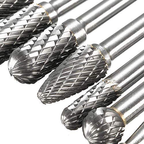 ZJN-JN Brocas, Burr corte Conjunto de acero de tungsteno práctica Rotary Grinder duradero archivos fresadoras de usos múltiples accesorios for trabajar la madera Brocas Vástago tallando las herramient