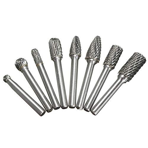 ZJN-JN Brocas, Burr corte Conjunto de acero de tungsteno práctica Rotary Grinder duradero archivos fresadoras de usos múltiples accesorios for trabajar la madera Brocas Vástago tallando las herramient