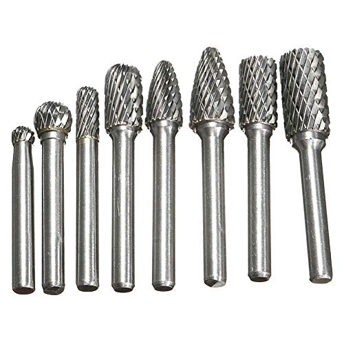 ZJN-JN Brocas, Burr corte Conjunto de acero de tungsteno práctica Rotary Grinder duradero archivos fresadoras de usos múltiples accesorios for trabajar la madera Brocas Vástago tallando las herramient