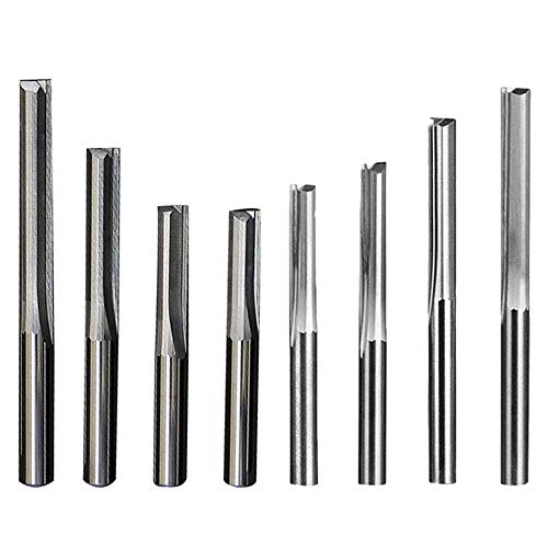 ZJN-JN Brocas, Fresa de 6 mm / 4 mm Shank dos flautas directo Router Bits, de madera CNC recta cortadores del grabado Herramientas molino de extremo, de 4 piezas/Set de 6 mm Fresas de corte