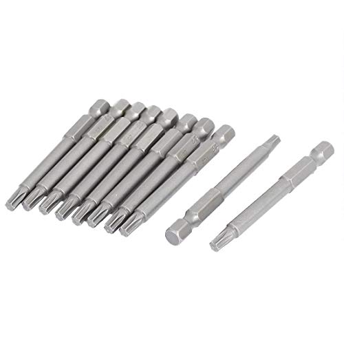 ZJN-JN Brocas, T25 Tip 1/4 pulg vástago hexagonal de 65 mm de largo destornillador Torx Bits 10pcs Fresas de corte